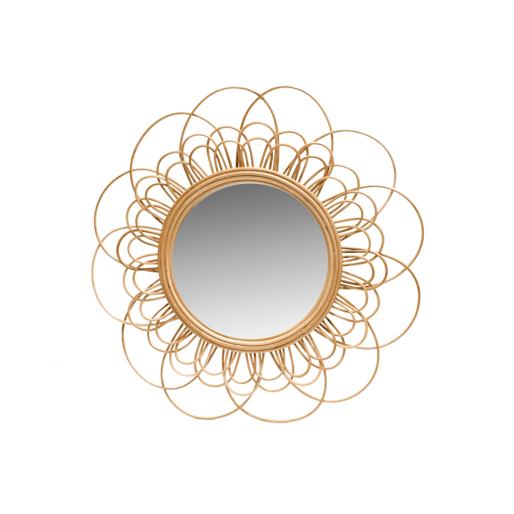 Rattan mirror manufacturer with wholesale price, factory supply rattan