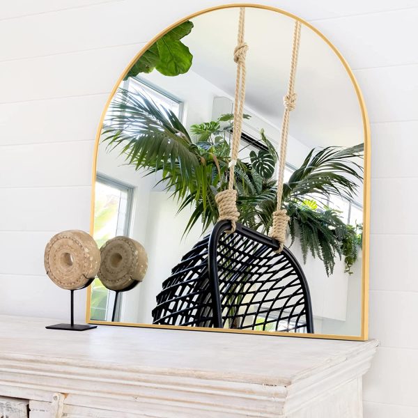 33 X 31 Inches Gold Bathroom Mirror For Wall (2)