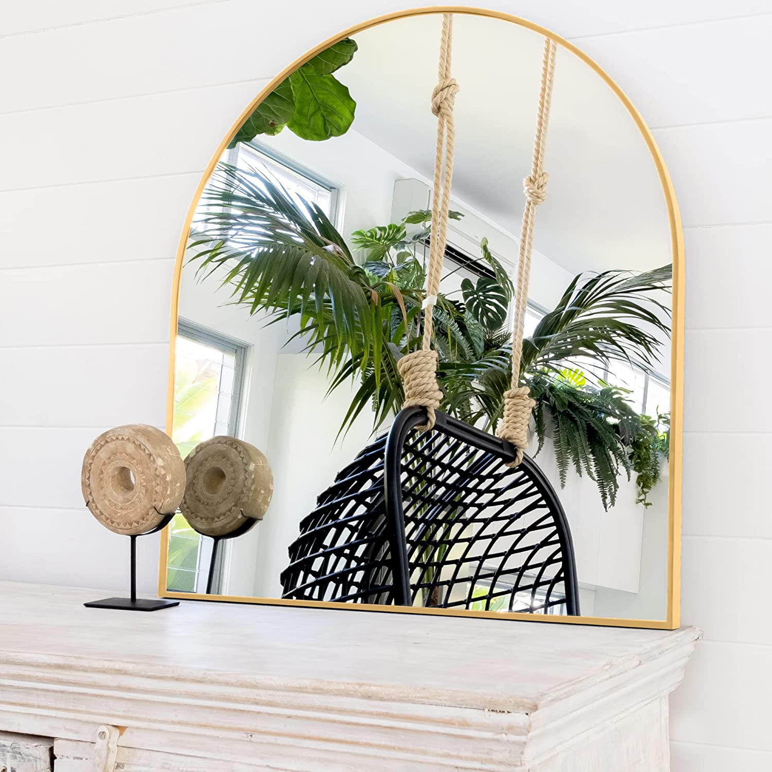 33 X 31 Inches Gold Bathroom Mirror For Wall (2)