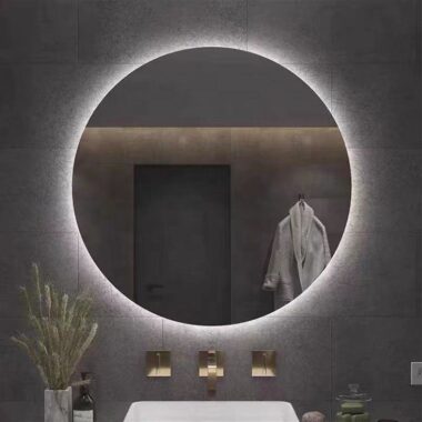 LED bathroom mirror with defrost