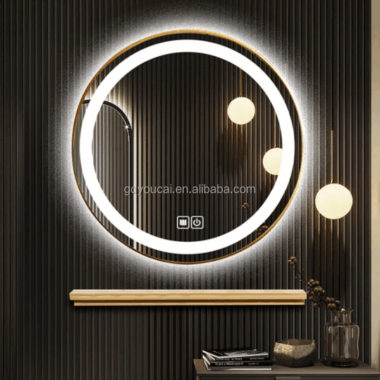 LED bathroom mirror with defrost