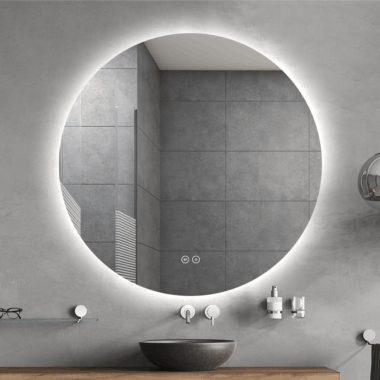 LED bathroom mirror with defrost