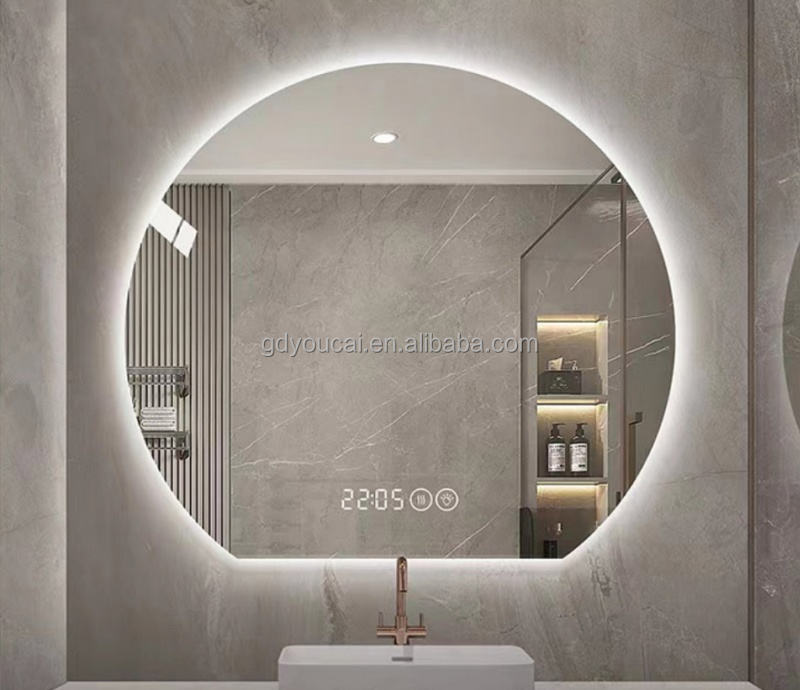 LED bathroom mirror with defrost