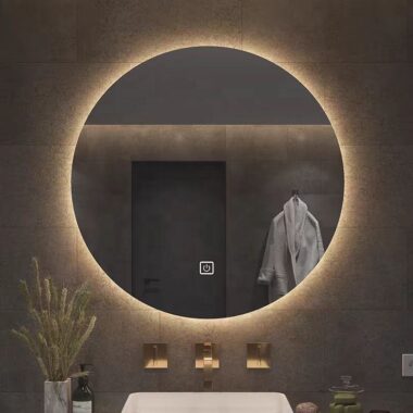 LED bathroom mirror with defrost