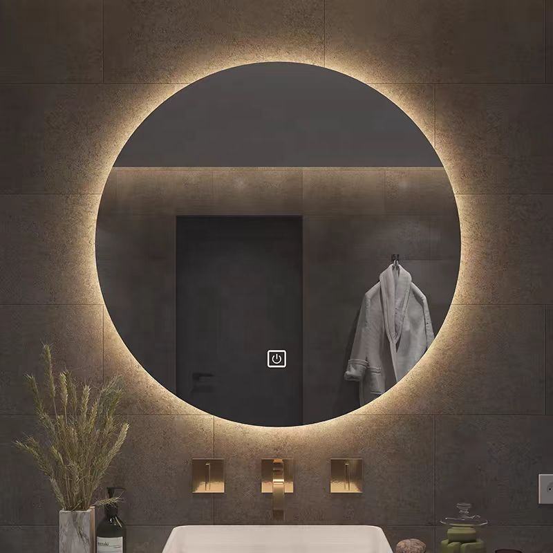 LED bathroom mirror with defrost