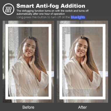 bathroom mirror with dimmable lights