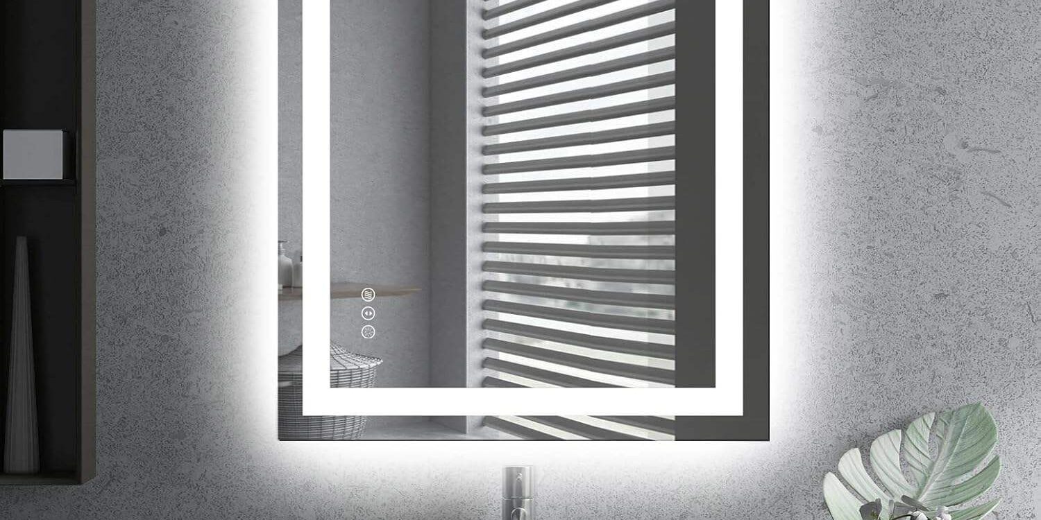 bathroom mirror with dimmable lights