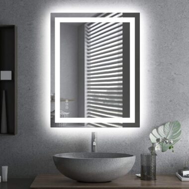 bathroom mirror with dimmable lights