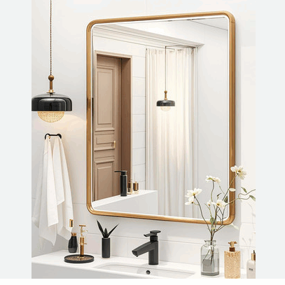metal frame bathroom wall mirror