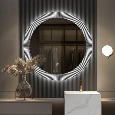 LED bathroom mirror with touch screen