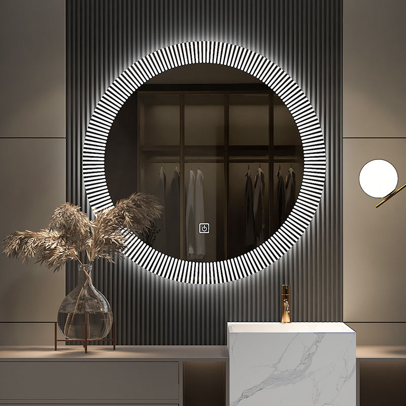LED bathroom mirror with touch screen