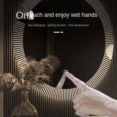 LED bathroom mirror with touch screen