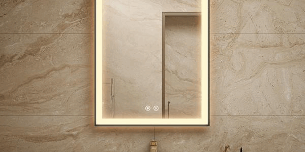 Framed bathroom vanity mirror for hotels
