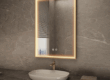 Framed bathroom vanity mirror for hotels