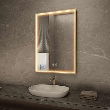 Framed bathroom vanity mirror for hotels