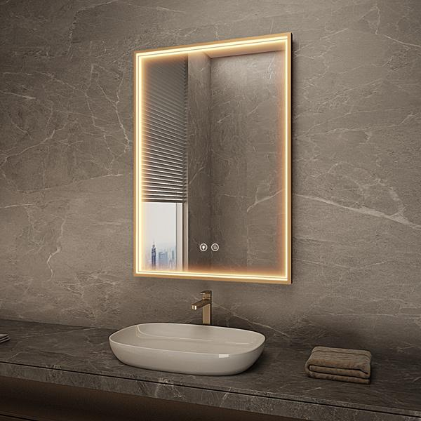 Framed bathroom vanity mirror for hotels