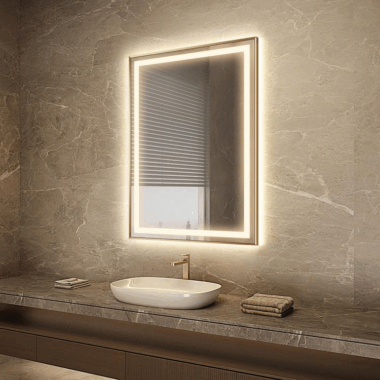 Framed bathroom vanity mirror for hotels