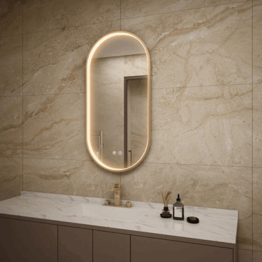 Framed bathroom vanity mirror for hotels