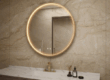 Framed bathroom vanity mirror for hotels