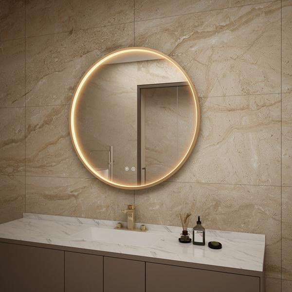Framed bathroom vanity mirror for hotels