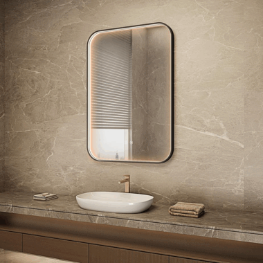 Framed bathroom vanity mirror for hotels