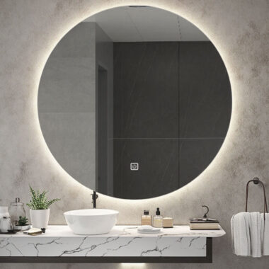 Bathroom decorative round glass mirror