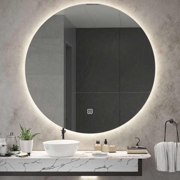 Bathroom decorative round glass mirror