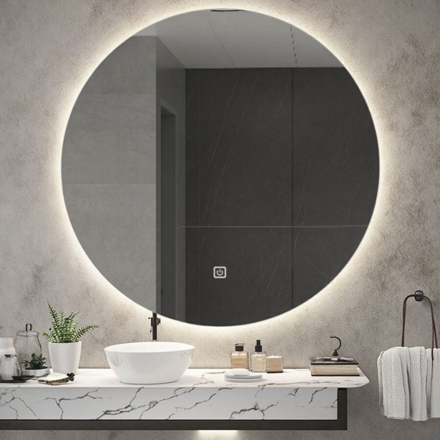 Bathroom decorative round glass mirror