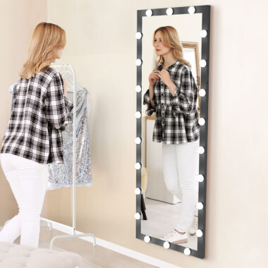 full length vanity mirror with LED bulbs