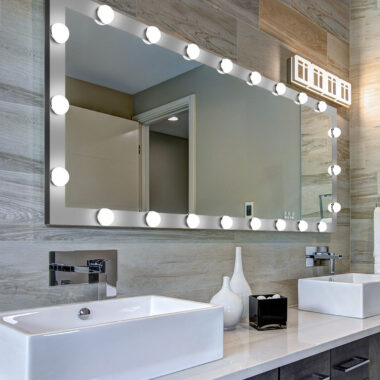 full length vanity mirror with LED bulbs