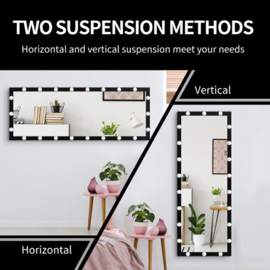 full length vanity mirror with LED bulbs