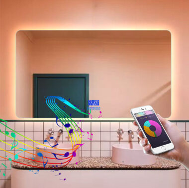 Smart waterproof LED bathroom mirror