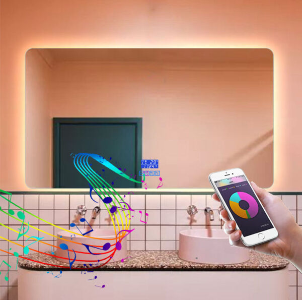 Smart waterproof LED bathroom mirror