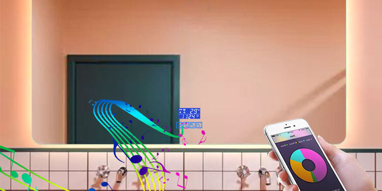 Smart waterproof LED bathroom mirror