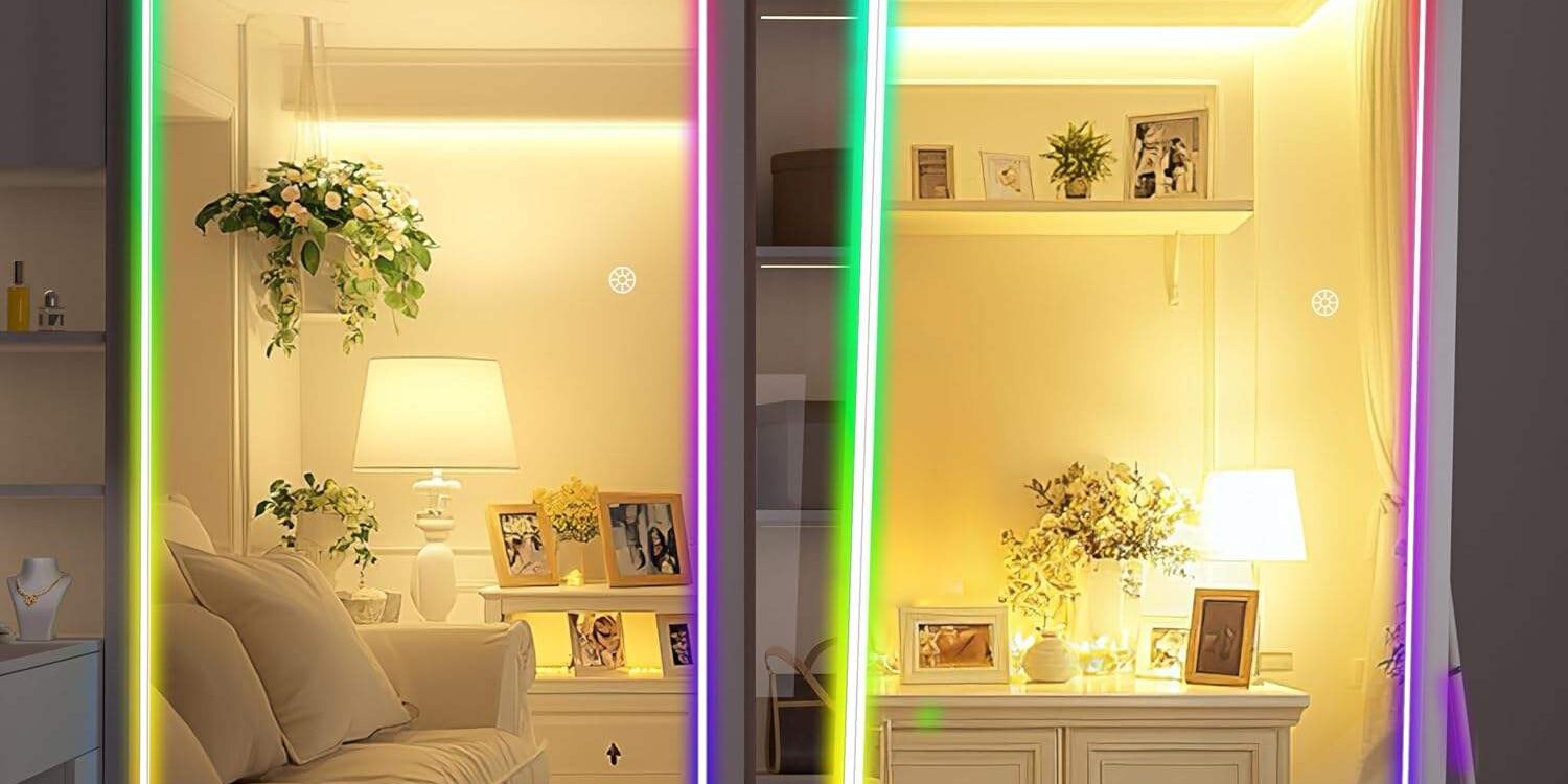 LED full length mirror for bedroom