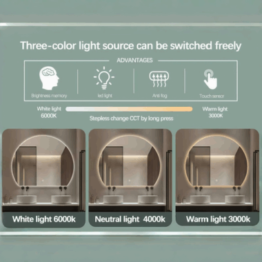 Smart LED bathroom vanity mirror