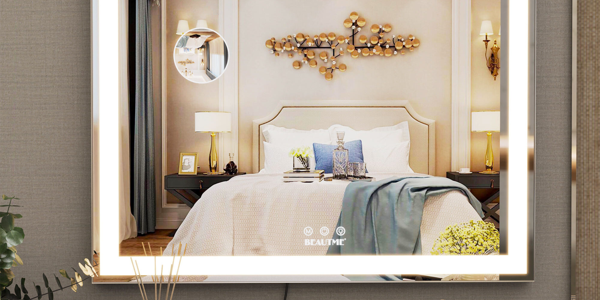 LED vanity mirror with bulb lights