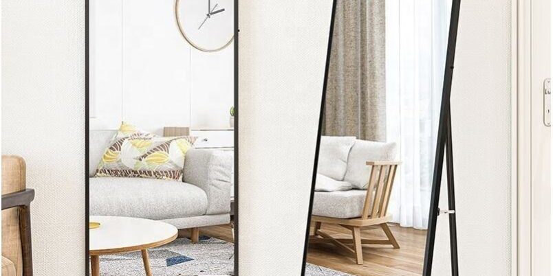 mirror with silver black gold frame