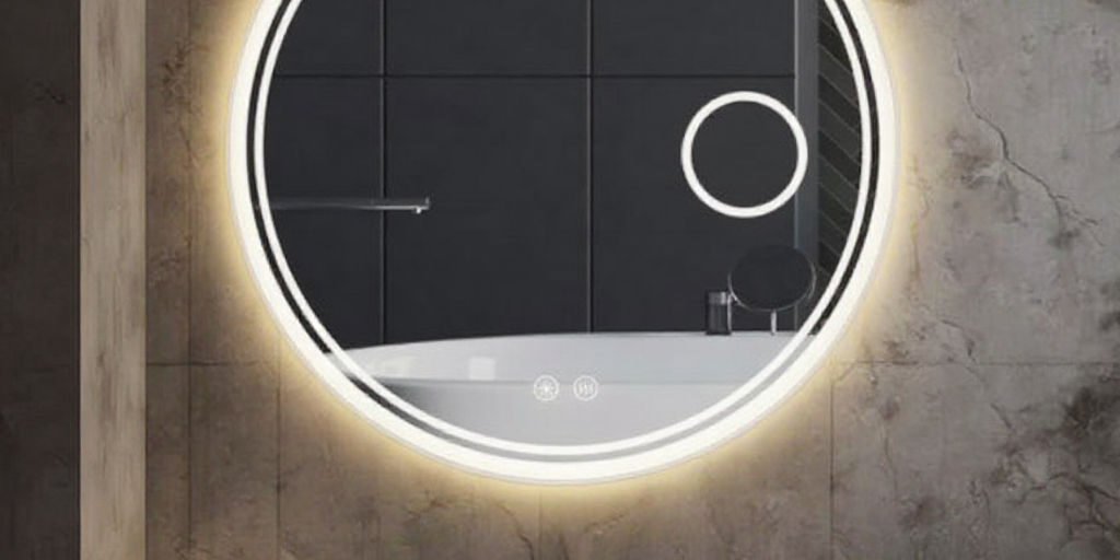 24in round LED bathroom mirror