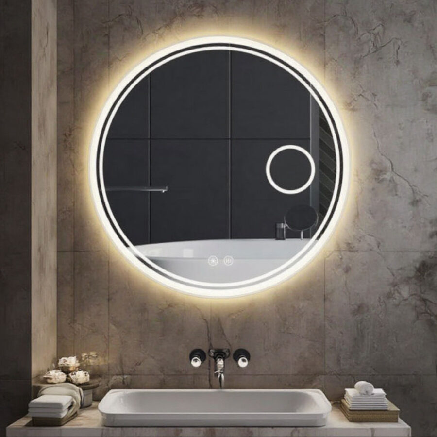 24in round LED bathroom mirror
