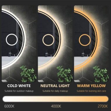 24in round LED bathroom mirror