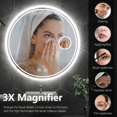 24in round LED bathroom mirror