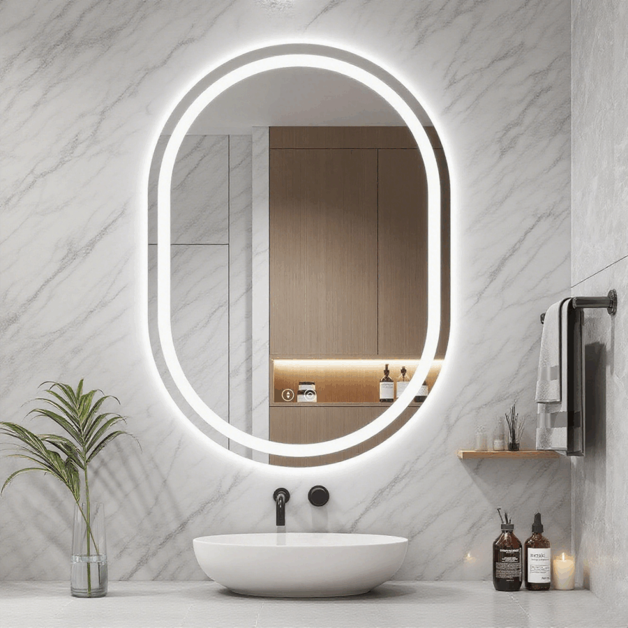 Oval LED Bathroom Mirror