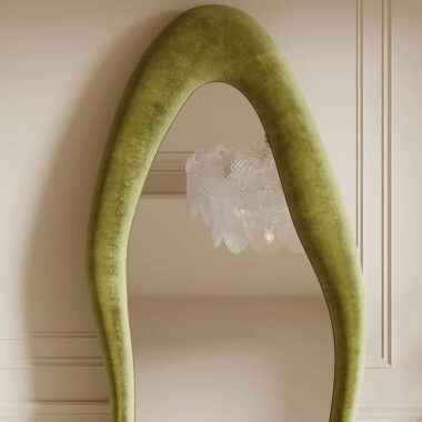 Velvet irregular wavy full length mirror