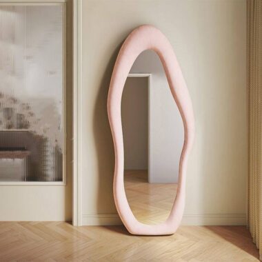 Velvet irregular wavy full length mirror