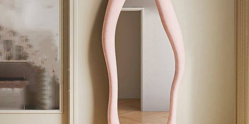 Velvet irregular wavy full length mirror