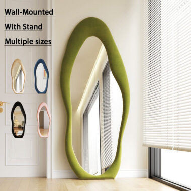Velvet irregular wavy full length mirror