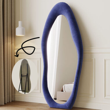 Velvet irregular wavy full length mirror