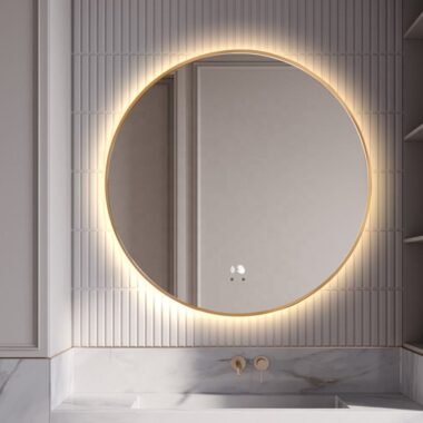 Round LED bathroom vanity mirror