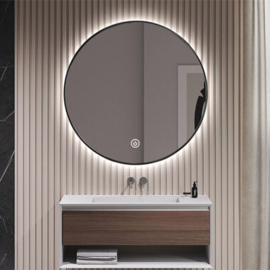 Round LED bathroom vanity mirror